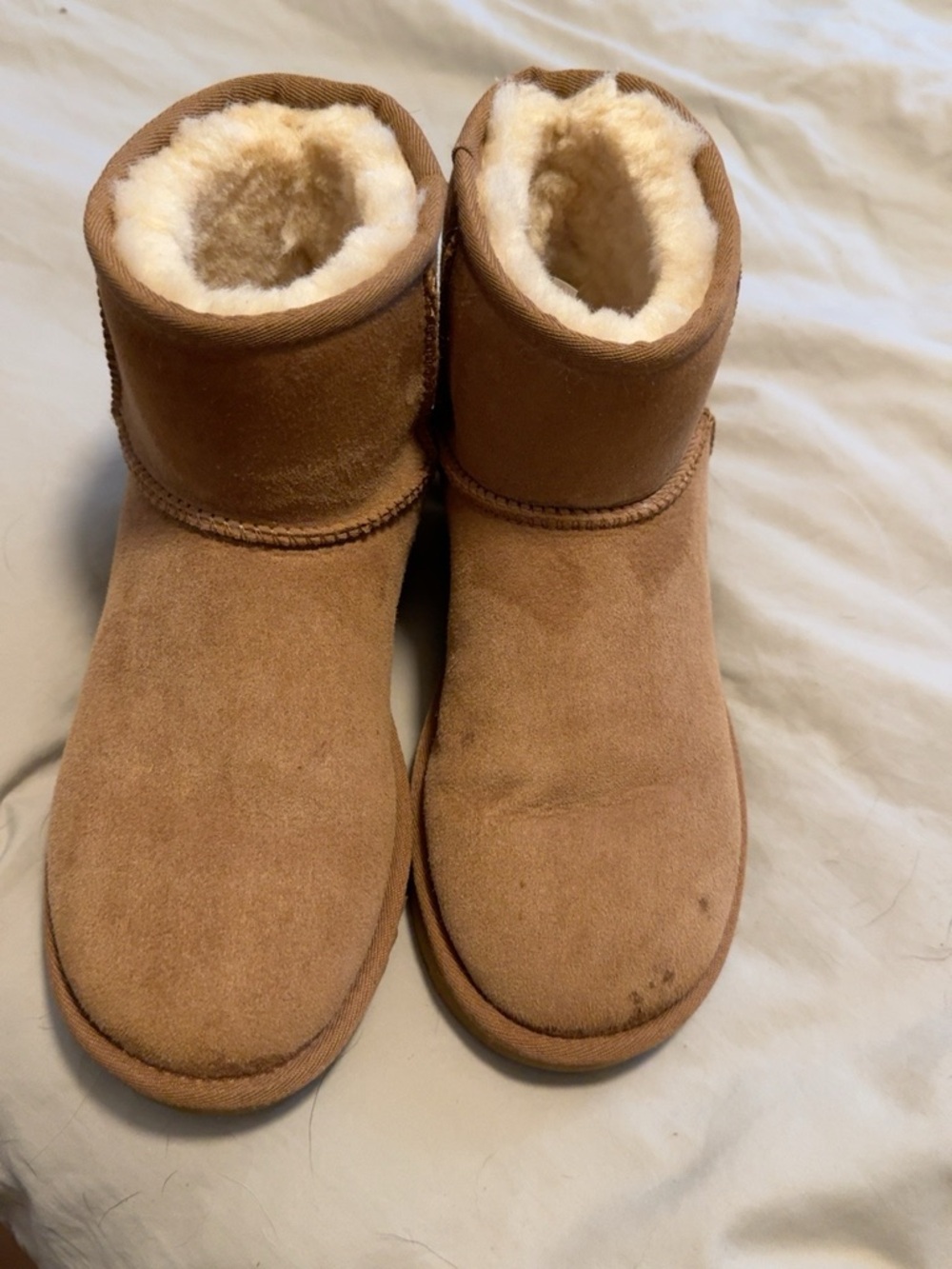 UGG Chestnut Suede Short Shearling Booties